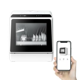 Coupon BLITZHOME®BH-CDW1 Smart Portable Countertop Dishwasher with APP Control, 4-6 Sets Big Capacity, Dual Water Inlet Modes, 360°Spraying, 75°High Temperature, Five Cleaning Modes, Drying Function