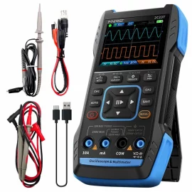 Coupon FNIRSI 2C23T 3IN1 Dual Channel 10MHZ*2 50MSs Handheld Digital Oscilloscope Multimeter + Function Signal Generator