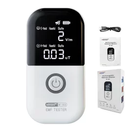 Coupon NOYAFA Upgraded EMF Meter Rechargeable Electromagnetic Field Radiation probe with High Precision LCD Display for Home Office Ghost Hunting WiFi 5G Signals 700mAh Battery