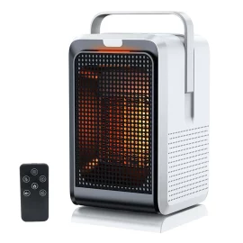 Coupon Portable Desktop Electric Heater Fan with Remote Control 4 Modes Heater 1000W Mini Fast Heating PTC Ceramic Space Household Heater EU Plug