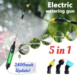 Coupon Portable Electric Garden Sprayer 2400mAh Spray Wand Gardening Sprayer Irrigation Tool USB Rechargeable Telescopic Handle with 3 Nozzles for Yard Plant