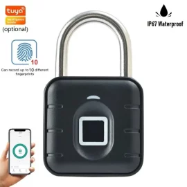 Coupon Tuya Smart Fingerprint Door Lock Button Cabinet Lock Gym Wardrobe Door Password Padlock Electronic Door Lock IP67 Waterproof for Warehouse Dormitory Doors