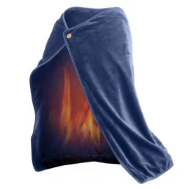 Coupon USB Electric Heated Shawl 100*70cm Soft Flannel Heated Wrap Blanket Winter Wearable Fast Heating Electric Throw Blanket for Office Outdoor Camping
