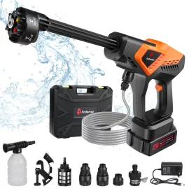 Coupon Andeman Powerful Brushless Cordless Washer Car Washing Machine High Pressure Sparyer with 4.0AH Battery 1080psi 2.6GPM 6 in 1 Nozzle