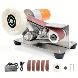 Coupon Electric Belt Sander Grinder Grinding Machine for Woodworking Mini Belt Sander and Knife Sharpener Dual Function Ideal for Woodworking Metal DIY Projects