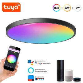 Coupon LIXINCORDA 24W WIFI Smart Ceiling Lamp Bluetooth RGBCW Colorful 1920lm Bedroom Lamp Works With Tuya Alexa Google