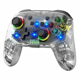 Coupon Wireless Gamepad Bluetooth Six-axis Somatosensory Dual Vibration Macro Programming with RGB for Switch