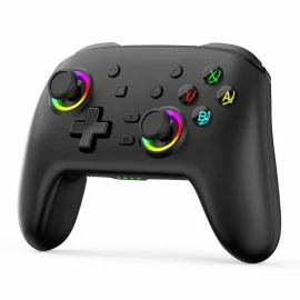 Coupon Wireless Gamepad Bluetooth Six-axis Somatosensory Dual Vibration Macro Programming with RGB Light for Switch