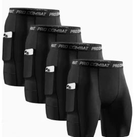 Coupon 4 Pcs Men’s Sports Skinny Long Boxer Briefs Shorts With Side Pocket, Breathable Comfy Quick Drying Stretchy Boxer Trunks, Sports Trunks, Swim Trunks For Beach Pool, Men’s Novelty Underwear