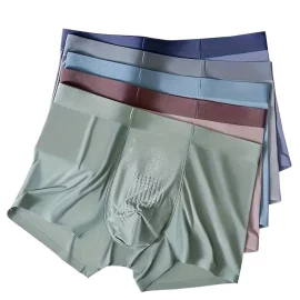 Coupon 5pcs Men’s Antibacterial Underwear, Casual Boxer Briefs Multipack, Ice silk Breathable Comfort Fit Underpants, Elastic Waistband Boxer Trunks Sports Undershorts