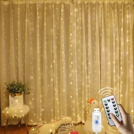 Coupon 8 Mode Remote Control Timing USB Copper Wire Light LED Curtain Light String Christmas Holiday Room Decoration Lantern Garland Light