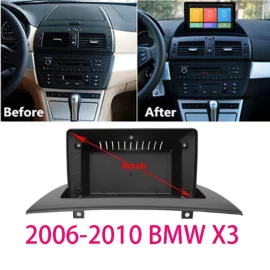 Coupon 9 inch Car Fascia Audio Fitting Adaptor Panel Frame Kits Car DVD Frame Dashboard for BMW X3 E83 2006 2010