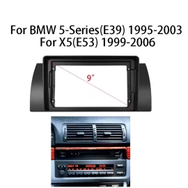 Coupon 9 Inch Car Radio Frame Kit Auto Stereo Panel Mounting Bezel Front Panel Center Console Holder Cover for BMW 5 Series E39 E53