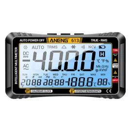 Coupon ANENG 613Pro Smart Multimeters DC/AC Voltage Capacitor Tester 4000 Counts 10A Current 600V Voltmeter Test Alarm Clock Set Tools