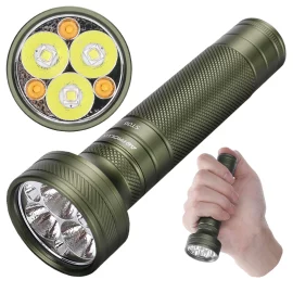 Coupon Astrolux® ST06 6*LED 2800LM Super Bright Tactical Flashlight with 3000K 6500K Dual Color Temperature, Powered by 21700 Li-ion battery Compact EDC Flashlight Outdoor Outage Portable Mini Torch Survival Tools – Black Without Battery