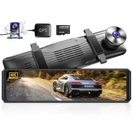Coupon AZDOME PG19X 2CH 12 Inches Car Mirror Dash Cam 4K HD WiFi GPS 2160P Loop Recording Parking Monitoring Night Vision