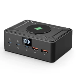 Coupon Bakeey 818D 190W 6-Port USB PD Charger 2USB-A+3USB-C+Wireless Charger Support QC3.0 PD3.0 PPS SCP AFC Fast Charging Digital Display Desktop Charging Station EU Plug US Plug for Huawei Pura 70 Ultra for iPhone 15 14 13 Pro for Samsung Galaxy Z Fold6