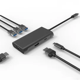 Coupon Bakeey 8K at 30HZ 6 in 1 USB C Hub Docking Station 3+USB3.0 5Gbps HDMI UHD Video Type C PD 100W Fast Charging Support 5Gbps Data Transfer for Laptops Tablets