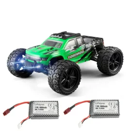 Coupon Flyhal HBX FC610 RTR Two Battery 1/10 2.4G 4WD 46km/h RC Car Vehicles LED Lights Brushed Big Truck Model Toys Kids Child Gifts