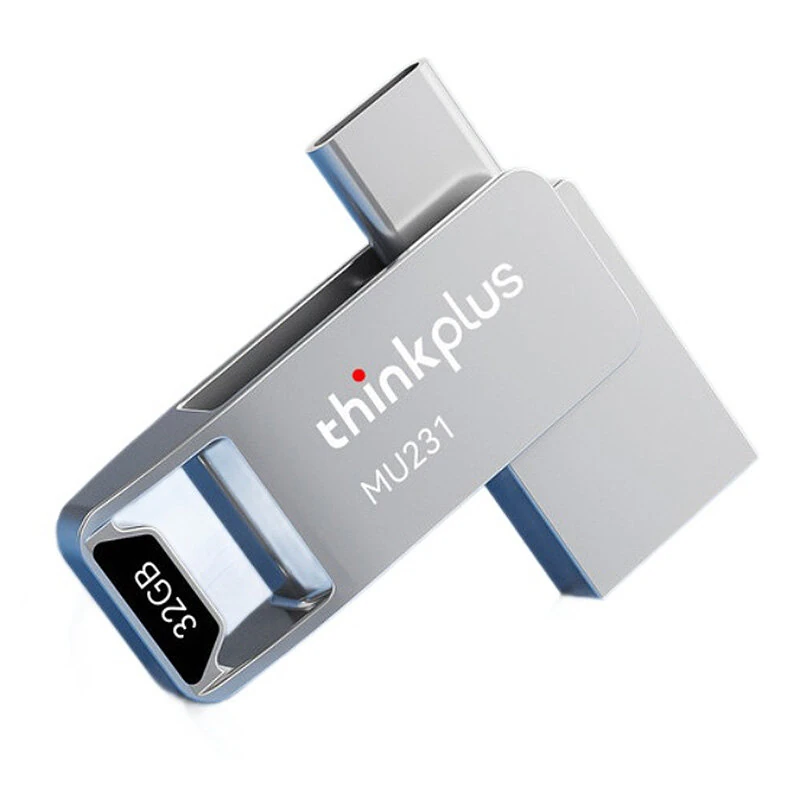 Coupon Lenovo Thinkplus MU231 Type C and USB Flash Drive 128GB or 64GB or 32GB 100MB or S High Speed Portable Memory U Disk Plug and Play