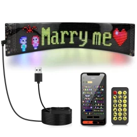 Coupon Smart Bluetooth Flexible LED Pixel Screen Strip 5V USB DIY Graffiti Logo LED Matrix Pixel Scrolling Display Advertising Light