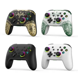 Coupon Wireless Gamepad Bluetooth Six-axis Somatosensory Dual Vibration Macro Programming with RGB Light for Switch