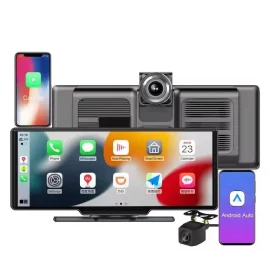 Coupon YUEHOO 10.26 Inch 2 Lens 4K Car Radio Player GPS Stereo Android Auto Wireless Carplay Dash Cam Wireless Recorder Dual Channel Camera