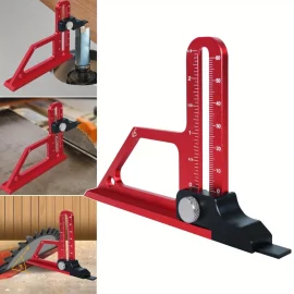 Coupon Adjustable Table Saw Depth Gauge 0 60mm with Metric and Inch Scale Aluminum Installing Blade Router Bits Height Measuring Gauge