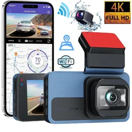 Coupon HD 4K Front Rear Dual Lens Car Dash Cam Wifi Driving Recorder ADAS GPS Track Car DVR
