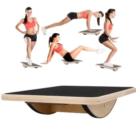 Coupon KALOAD Wooden Wobble Balance Board Adult Exercises Training Balancing Rocking Board Level Training Balance Pedal Gym Exercise Pad for Home Fitness