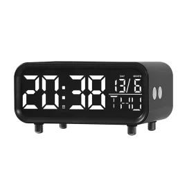 Coupon Multifunctional LED Wireless Charging Nightlight Clock Modern LED Bedside Clock with Charging Function and Dimmable Night Light Digital Alarm Clock Home Decor
