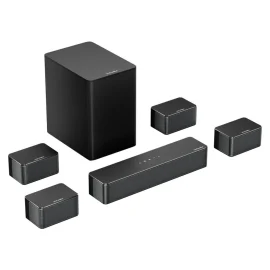 Coupon Ultimea Poseidon D70 410W 7.1CH Soundbar Virtual Surround Sound System with Smart APP Control 4 Wred Surround Speakers and 6.5 inch Wireless Subwoofer 121 Preset EQ Matrices BassMX SurroundX Home Theater SurroundX Soundbar Subwoofer