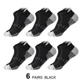 Coupon 6 Pairs Mens Athletic Ankle Socks Running Cycling Sport Socks Moisture Wicking Cushion High Elastic Short Socks Comfy Breathable Casual Socks