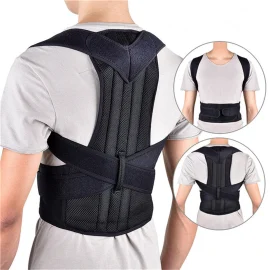 Coupon Adjustable Back Support Belt Back Posture Corrector Shoulder Lumbar Spine Support Back Protector