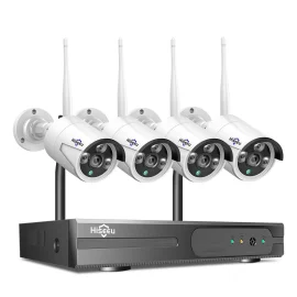 Coupon Hiseeu WK 4HB615 WIFI IP Camera 4 Cameras Security System 5MP IP66 Waterproof Motion Detection Night Vision Eseecloud App Remote Access Wireless NVR System