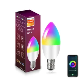 Coupon LIXINCORDA E14 Smart Bulb Tuya Wifi Candle Lamp APP Remote Control LED Bulb WiFi 2.4GHz Supports Alexa Google Assistant Voice Control