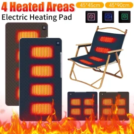 Coupon USB Heated Cushion Fast Heating 4 Heated Areas Camping Chair Heated Cushion 3 Adjustable Temperature Heated Chair Cushion Type CUSB Charging for Outdoor Travel