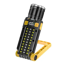 Coupon USB Rechargeable Dual Light Powerful LED Flashlight Zoomable Torch with Magnetic Bracket Outdoor Waterproof Camping Fishing Lantern