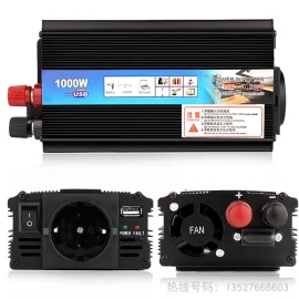 Coupon 1000W Car Power Inverter 12V to 220V Converter DC to AC Inverter EU Plug Efficient Heat Dissipation for Outdoor Home Car