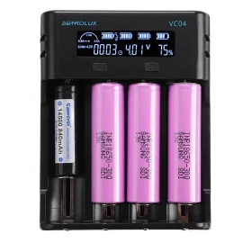 Coupon Astrolux® VC04 Micro Type-C 2A Quick Charge Li-ion Ni-MH Battery Charger Current Optional USB Charger For 18650 26650 21700 AA AAA Battery