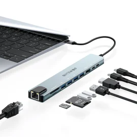 Coupon BlitzWolf BW NEW TH5 10 in 1 USB Hubs with HD 4K at 30Hz USB3.0 or USB2.0 or Type C 2.0 or RJ45 Ethernet or 100W PD Charging or SD TF Card Slots Docking Station for Apple Huawei Laptops Macbook