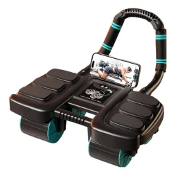 Coupon KALOAD 4 Wheel Smart Abdominal Exerciser with Phone Holder 6 Elbow Support Intelligent Brakes Automatic Rebound Antislip Home Gym Fitness Equipment for Exercise Abs