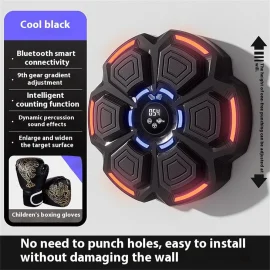 Coupon KALOAD Music Boxing Machine with 6 Targets 9 Speeds USB Rechargeable Smart Bluetooth-Compatible Boxing Pads Workout Wall Target Punching Training Equipment for Home Exercise
