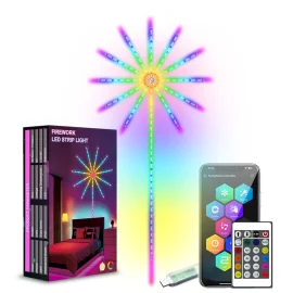 Coupon Tuya 0.5M*10+1M*1 Festive Atmosphere Decorative Colorful Firework Lights LED Colorful Firework Sound Drum Meteor Explosion Starry Sky Full Color Lights With Christmas Decoration Atmosphere Lights