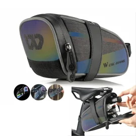 Coupon WEST BIKING 1.8L Colorful Reflective Bicycle Saddle Bag Waterproof Portable Cycling Tool Storage Bag for MTB Bike Road Bike Scooter