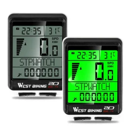 Coupon WEST BIKING Smart Wireless Bicycle Computer 2.1 inch Backlight Screen Waterproof Digital Speedometer Odometer Bike Stopwatch for Cycling