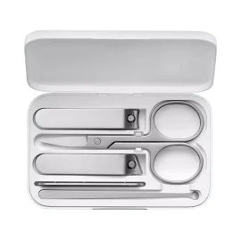Coupon Xiaomi Mijia Portable Compact 5 Piece Mini Nail Clipper Set Stainless Steel Flat Nail Clipper Nail File Ear Pick Remove Dead Skin Ear Cleaning