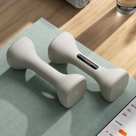 Coupon XIAOMI Mijia Smart Dumbbell 1kg*2 with LED Screen Display Track Your Workouts Efficiently Professional Guidance via APP Adjustable Weight Blocks – White