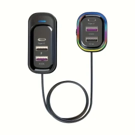 Coupon Car USB Charger Multi-Function 66W Super Fast Charging Car Rear Multi-Hole Wired Mobile Phone Charger Fast 6-port Car Charger