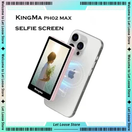 Coupon KingMa PH02 Max Magnetic Selfie Live Streaming Vlog Display Screen 2.4G Wireless Connect Suitable for iPhone